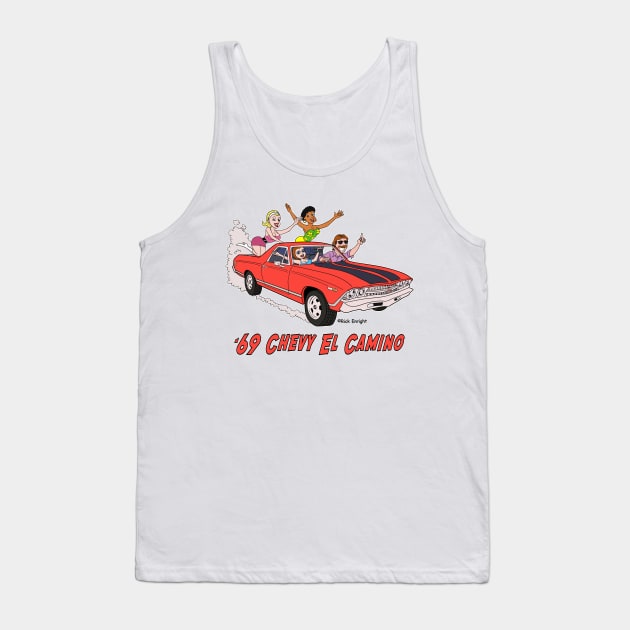 1969 Chevy El Camino Cartoon Tank Top by AceToons